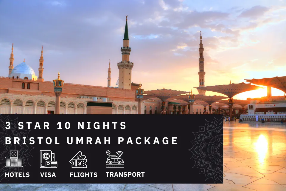 10 Nights 3 Star Bristol Umrah Package